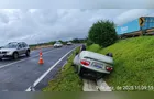 Carro capota em trecho da PR-151 e deixa duas crianças feridas