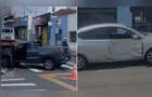 Carro atinge lateral de veículo no Centro de Ponta Grossa