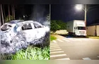 Carro de homem morto em possível latrocínio é localizado em chamas em Ponta Grossa