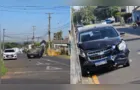 Colisão entre dois carros deixa veículo de cabeça para baixo em Ponta Grossa