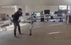 Treinamento de robô humanoide dá errado e operador é atingido com chute