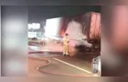 Incêndio em rodado de carreta interdita BR-376 em Ponta Grossa; vídeo