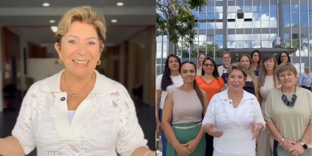 Prefeita Elizabeth, ao lado de mulheres que conduzem políticas públicas no município