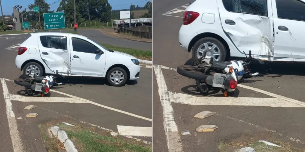 O motociclista envolvido na batida, de 45 anos, teve ferimentos leves