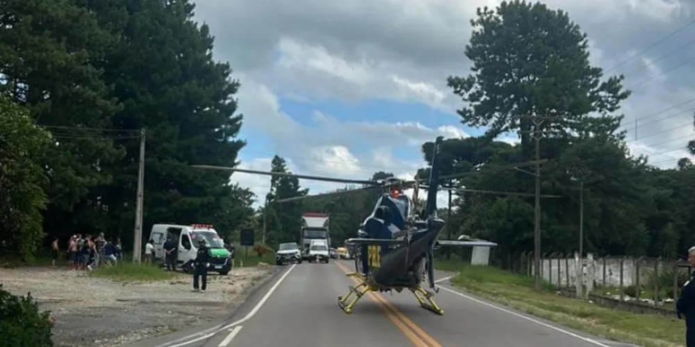 Foi solicitado o apoio da aeronave da Polícia Rodoviária Federal