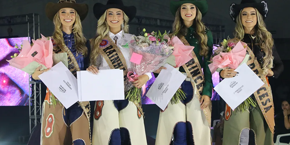 Rainha, Princesas e Madrinha dos Peões serão escolhidas em 7 de março; premiação chega a R$ 6 mil. Em 2025, Letícia Garcez foi eleita a Rainha do Rodeio.