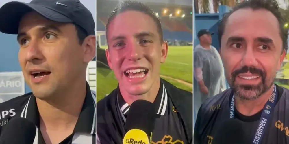 Pablo, Dudu e Técnico Luizinho celebraram a vitória do Fantasma no Paranaense