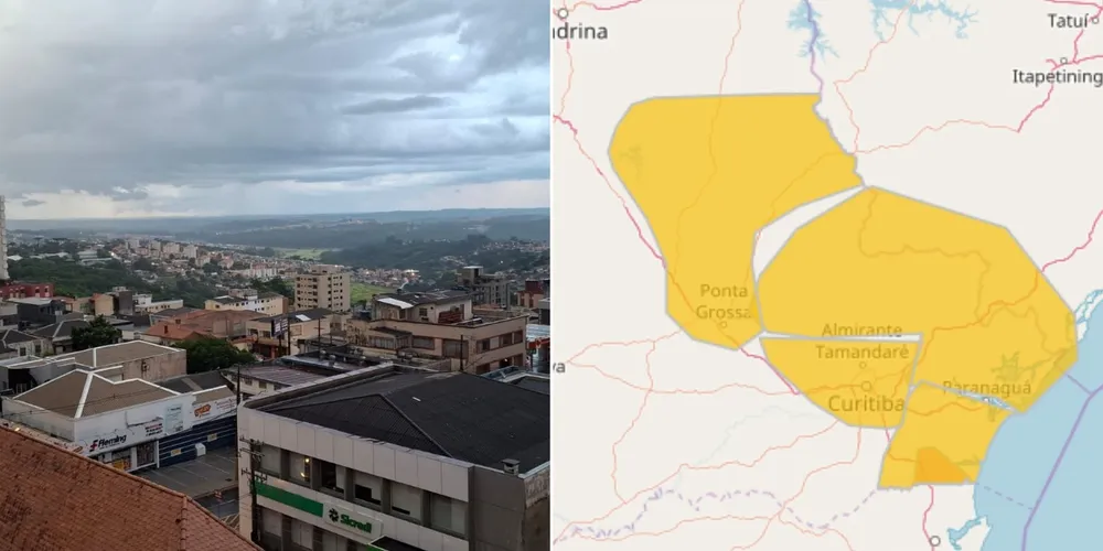 Defesa Civil emitiu alerta para tempestades intensas no Paraná