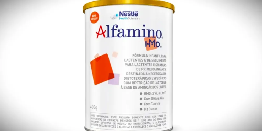 Alfamino 400g é produzido pela marca Nestlé