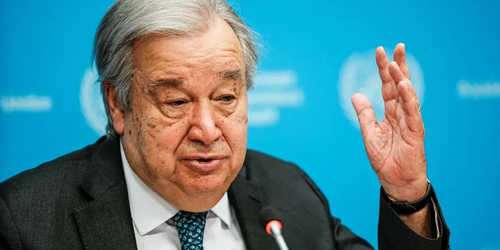 António Guterres na sede da ONU em Nova York