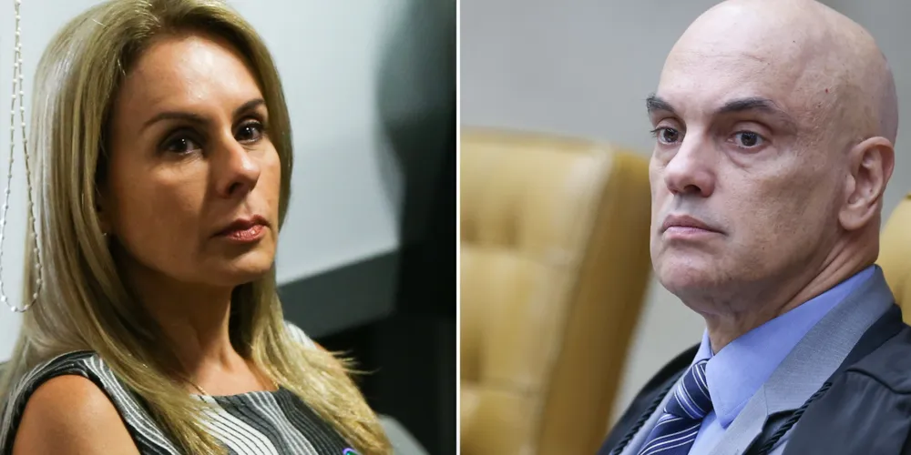 Viviane Barci de Moraes (à esquerda) e Alexandre de Moraes (à direita)