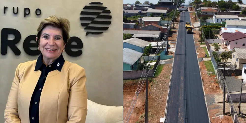 Elizabeth Schmidt divulgou a novidade em suas redes sociais (Imagem da pavimentação na Vila Borato)