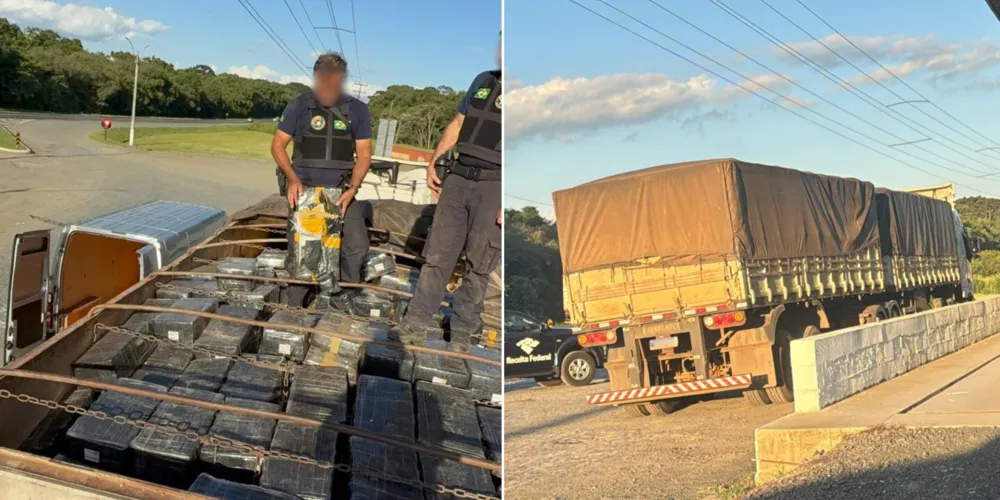 A droga foi encontrada em um caminhão semirreboque, no pátio de um posto de combustível