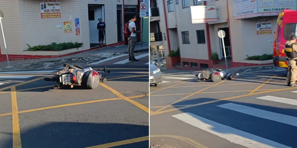 Motocicleta ficou estendida no meio da via e outros veículos seguiram viagem em faixa liberada