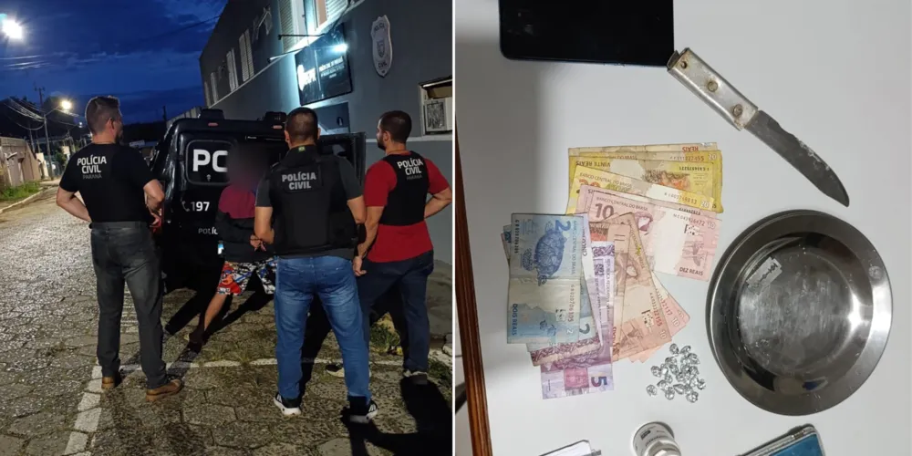 No momento da captura, o jovem estava em posse de pedras de substância análoga ao crack já fracionadas para comercialização