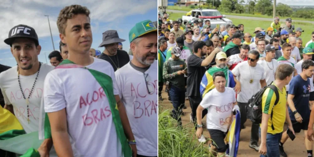 Neste sábado (24), Nikolas saiu de Luziânia, no Entorno do Distrito Federal, que fica distante cerca de 60 km de Brasília, destino final do movimento