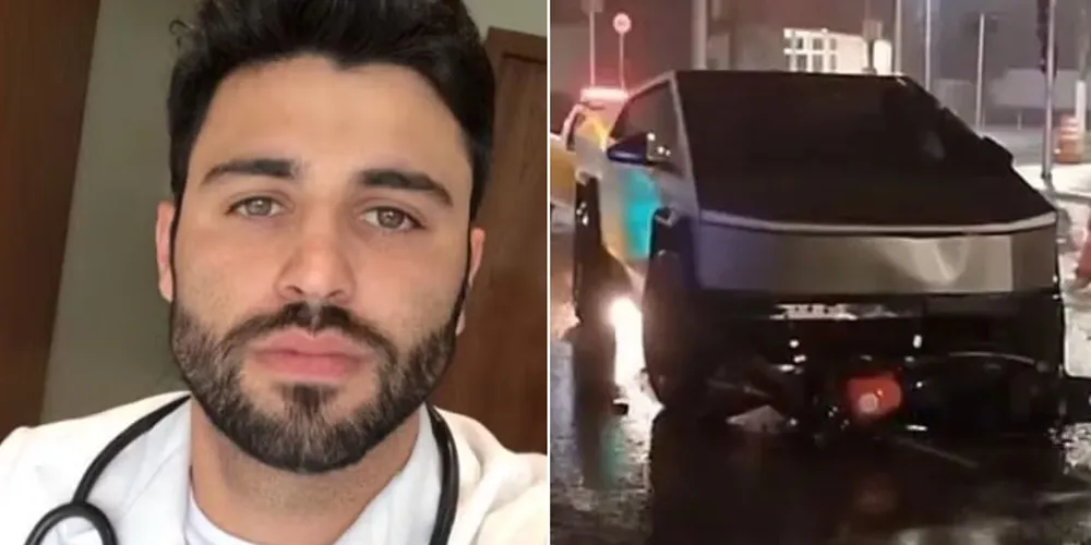 Igor Costa Alves (esquerda) dirigia o Tesla