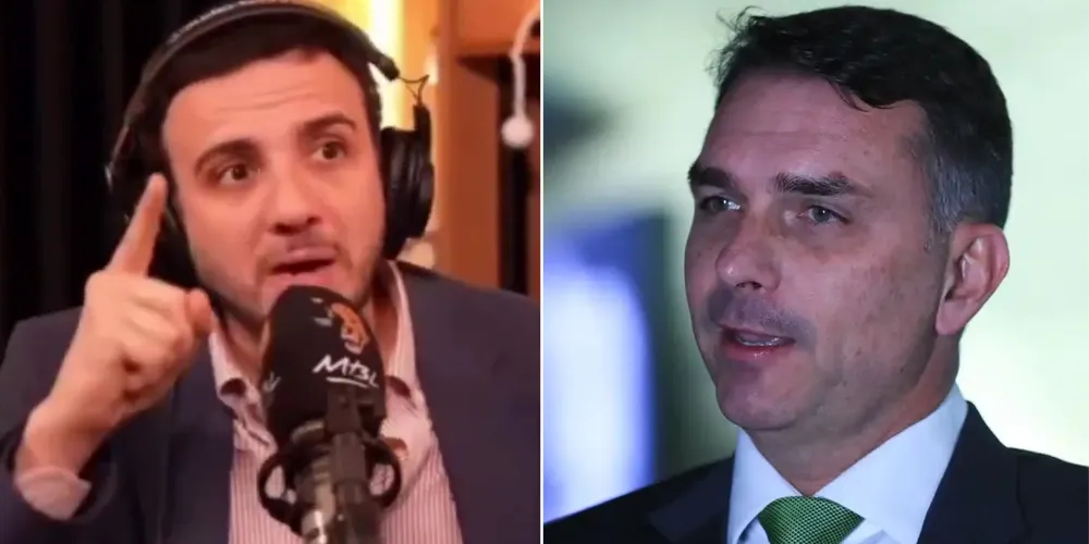 Renan Santos afirmou que Flávio Bolsonaro é "ladrão" e "lixo"