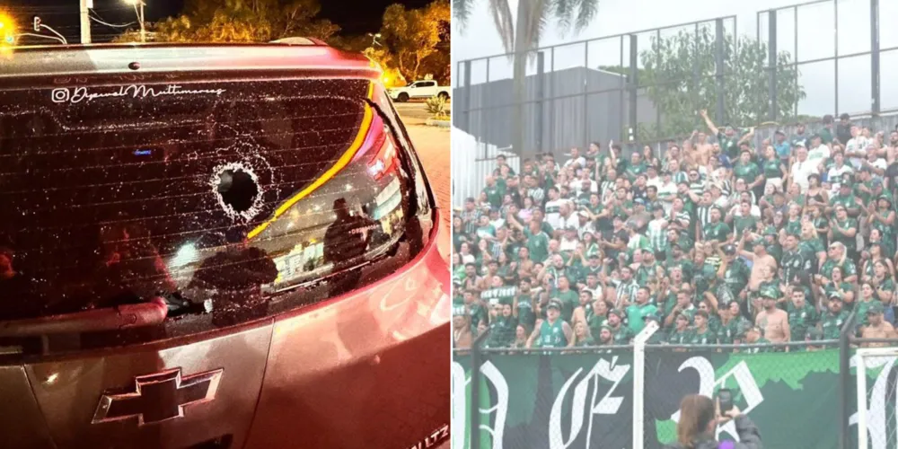 Desentendimento aconteceu após o jogo na tarde do último sábado (14), em Ponta Grossa; automóvel foi atingido por pedra e foguete