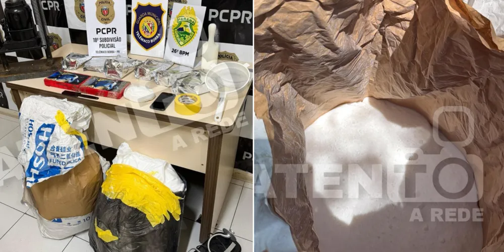 Durante a ação, foram apreendidos aproximadamente 15 quilos de substância análoga à cocaína