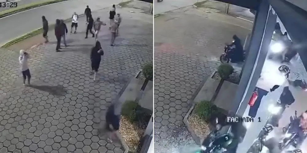 Grupo arremessou pedras contra a fachada