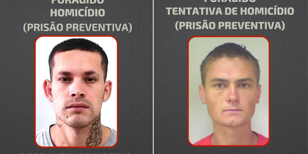 Nomes e fotos dos foragidos foram divulgados pela PCPR
