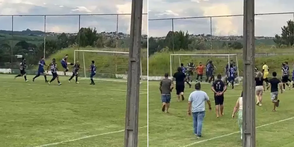 Confusão aconteceu no jogo disputado na tarde desse sábado, em Ponta Grossa