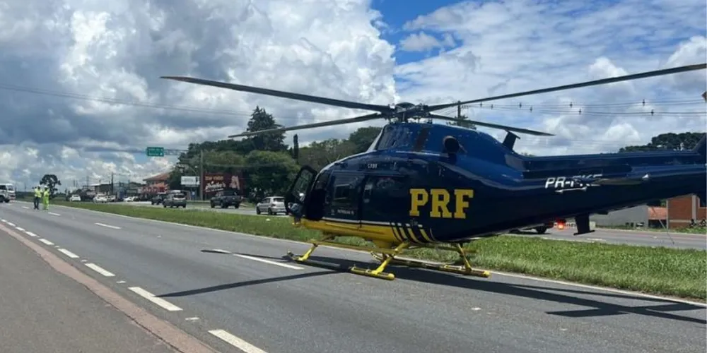 Helicóptero da PRF foi acionado para realizar o atendimento
