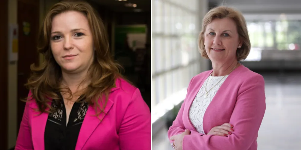 A secretária da Mulher, Igualdade Racial e Pessoa Idosa do Paraná, Leandre Dal Ponte, e a deputada estadual Márcia Huçulak (PSD)