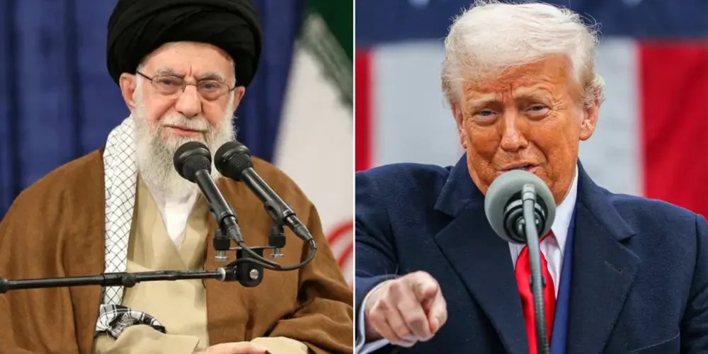 Líder supremo do Irã, Ali Hosseini Khamenei e presidente dos EUA, Donald Trump