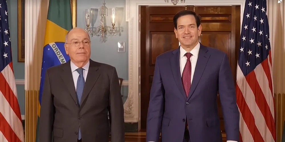 Mauro Vieira ministro das Relações Exteriores e o secretário de Estado dos Estados Unidos, Marco Rubio