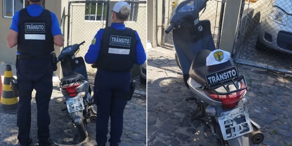 Motocicleta apreendida em PG