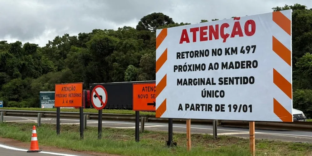 A interdição da BR-376 começou nesta segunda-feira (19)