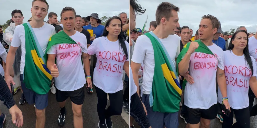 O vereador ponta-grossense, Ricardo Zampieri (PL) e o deputado federal Nikolas Ferreira (PL)