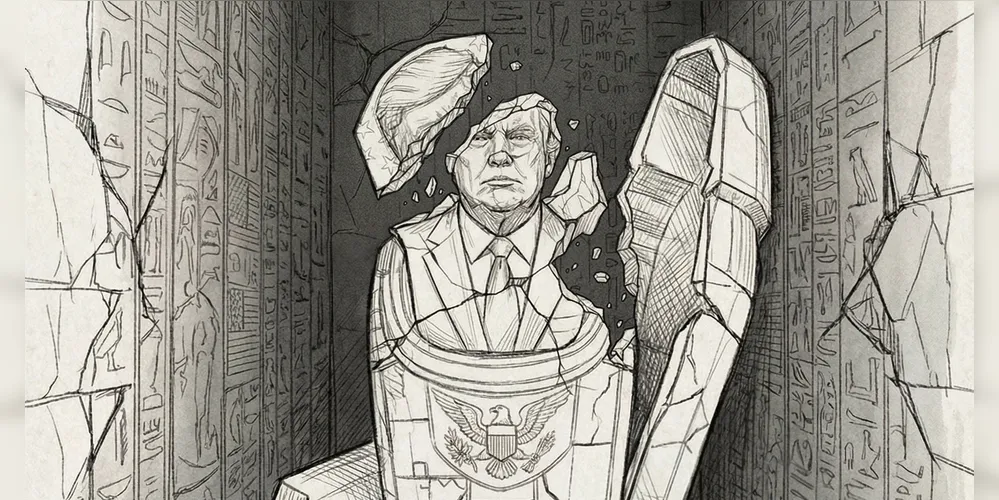 Charge faz um referência as ameças que o presidente dos EUA tem feito ao regime do país