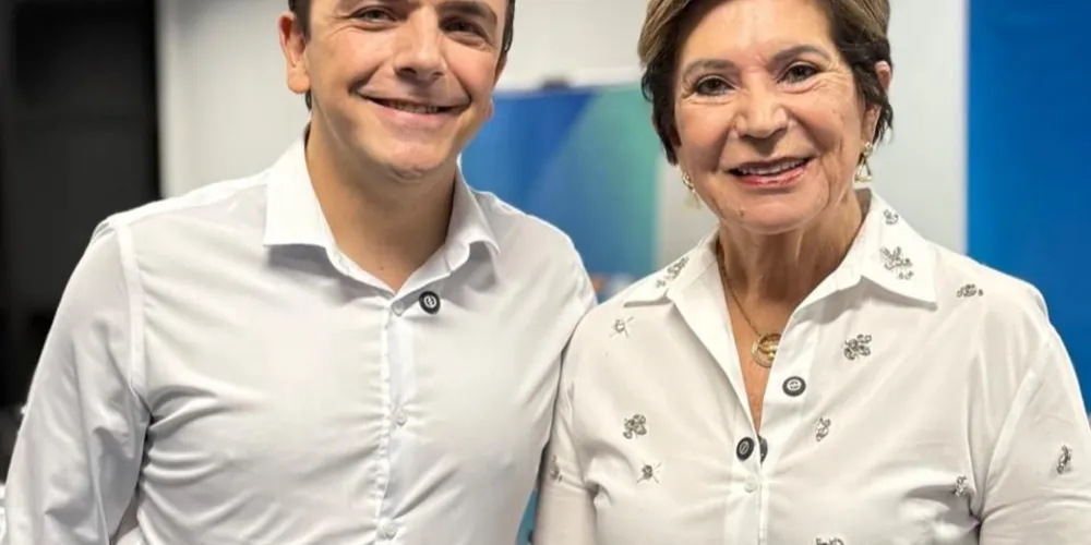 O deputado Aliel Machado (PV) e a prefeita de Ponta Grossa, Elizabeth Schmidt (União Brasil)