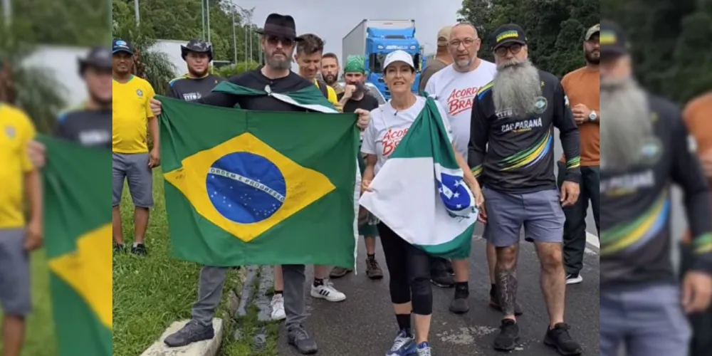 Os manifestantes da "Caminhada pela Liberdade" do Paraná incluem autoridades políticas do estado
