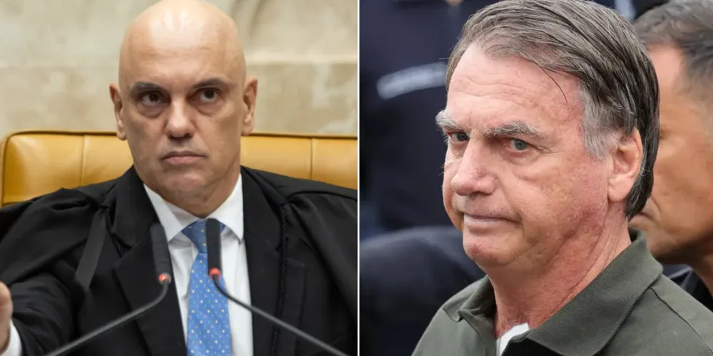 Ministro do Supremo Tribunal Federal, Alexandre de Moraes e o ex-presidente da República, Jair Bolsonaro