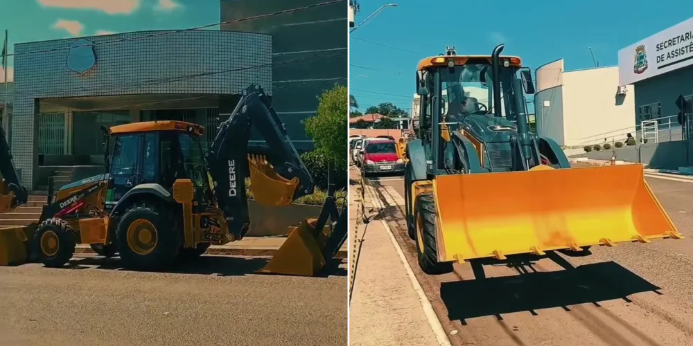 As retroescavadeiras foram entregues nessa segunda-feira (02)
