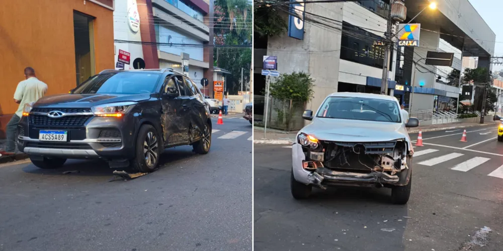 O impacto foi transversal e causou danos significativos em ambos os veículos