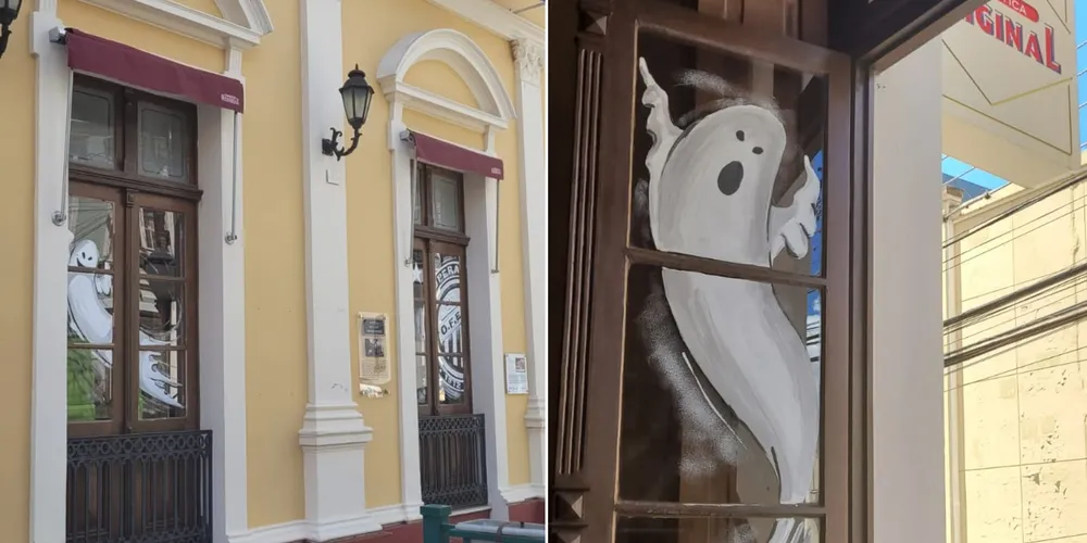 Prédio histórico de Ponta Grossa recebeu decoração especial para jogo da final