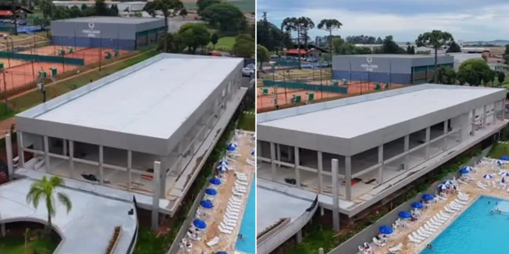 Obras em andamento do Vitra Hall, espaço destinado a eventos no Clube Ponta Lagoa