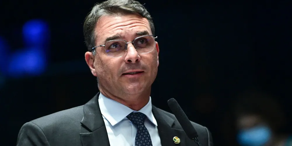 O senador e pré-candidato à Presidência Flávio Bolsonaro (PL)
