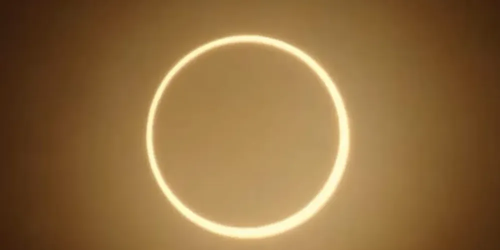 Imagem do Eclipse Anular do Sol captada em outubro de 2023 em Canaã dos Carajás (PA)