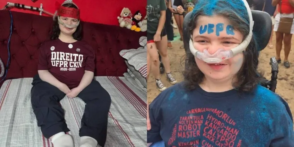 O jovem Charleston Roberto de Oliveira Mayer Júnior, aprovado aos 21 anos de idade no curso de Direito da UFPR