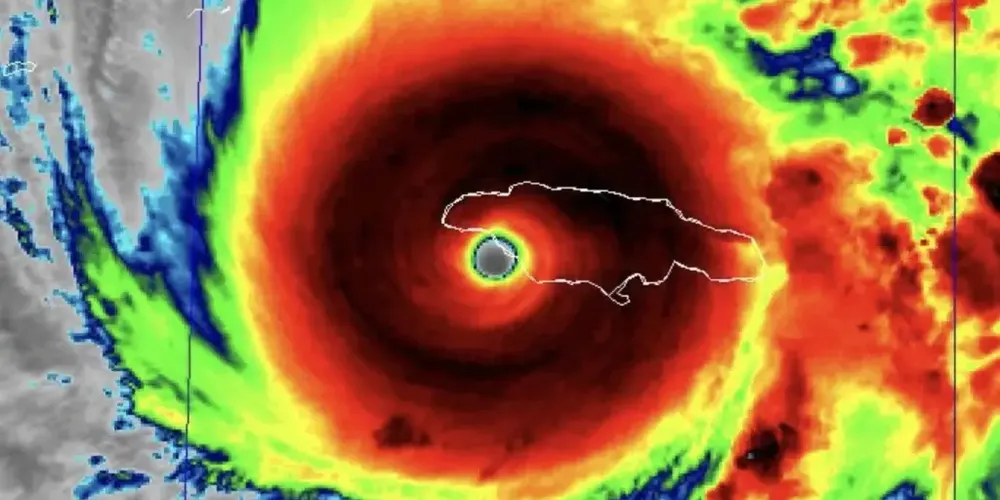 Furacão Melissa ao tocar terra na Jamaica