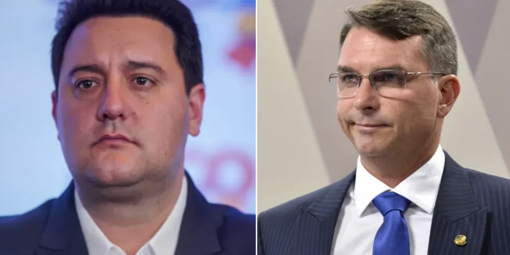 Ratinho Junior (PSD) e Flávio Bolsonaro (PL)