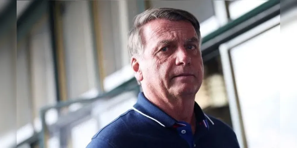Ex-presidente Jair Bolsonaro no aeroporto de Congonhas, em São Paulo
