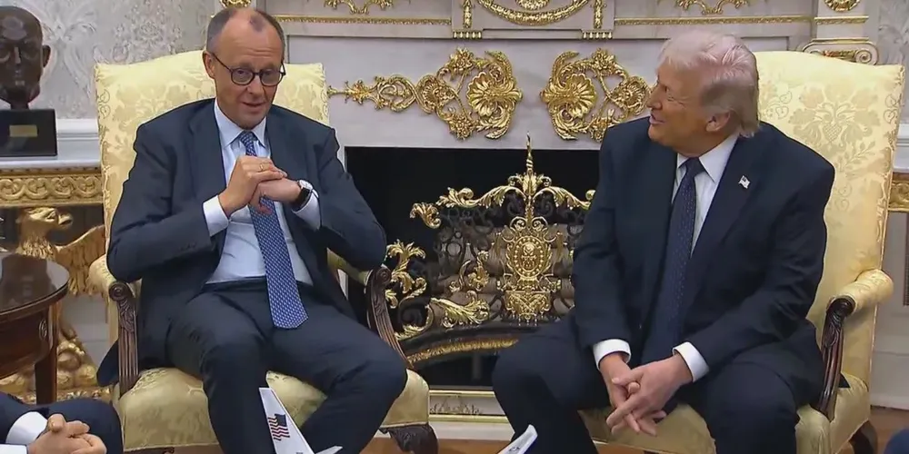 Presidente dos Estados Unidos, Donald Trump, teve um encontro com o chanceler da Alemanha, Friedrich Merz  •