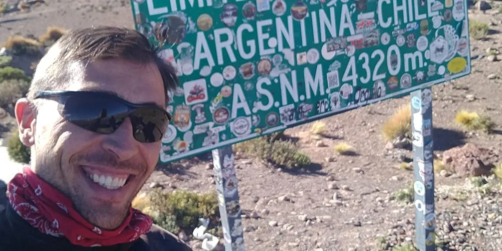 Nesta etapa da viagem, Fred está a cerca de 3 mil metros de altitude